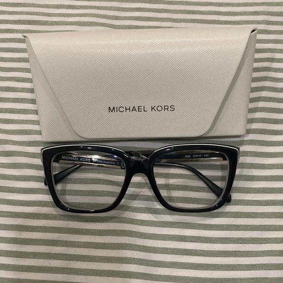 Michael Kors Accessories - Michael Kors Black Square Optical Glasses with White Hard Case